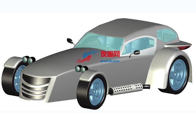 GTO跑车汽车造型3D图纸 STP格式