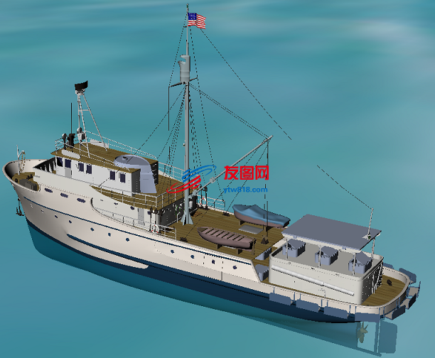 钓鱼船捕鱼船舶造型3D图纸 RHINO设计