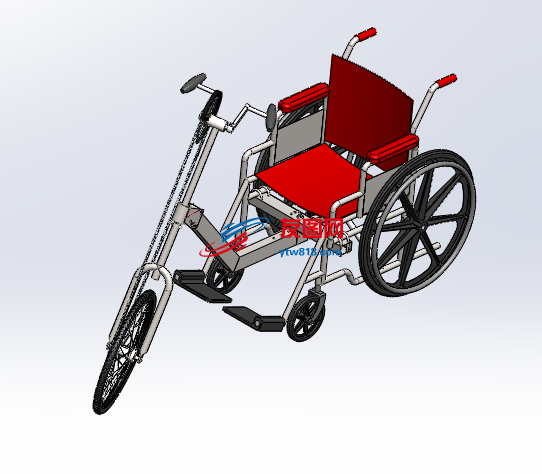 手摇自行车轮椅三维套图