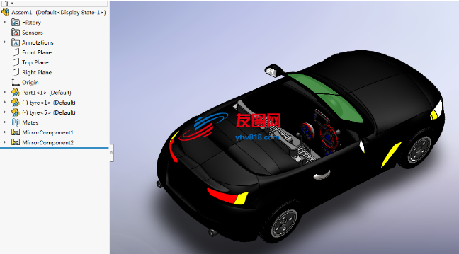 Surface modeling轿车模型3D图纸 Solidworks设计