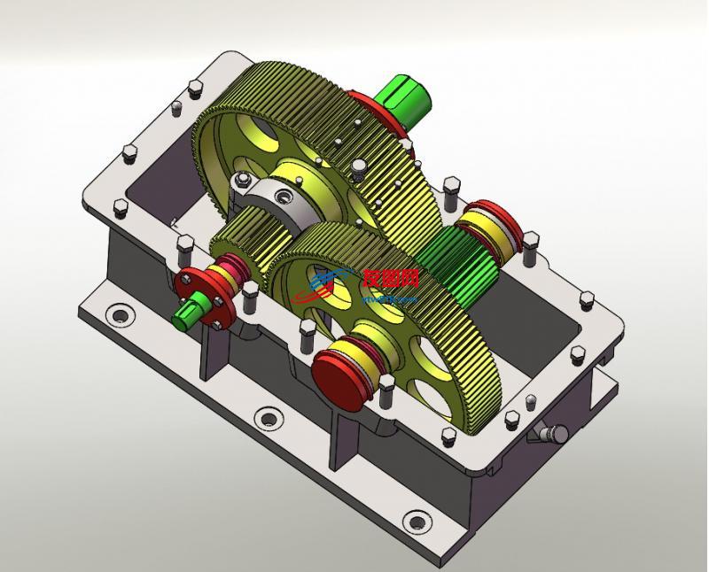 二级直齿轮减速器solidworks设计