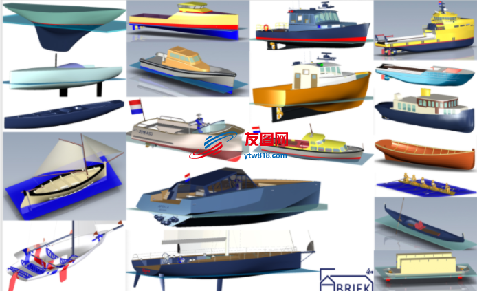 几款帆船游艇小船模型3D图纸 STP格式