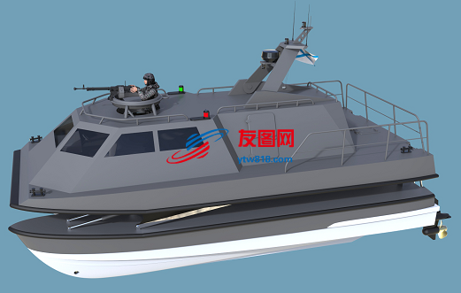 高速双体巡逻船3D数模图纸 RHINO设计 附STP