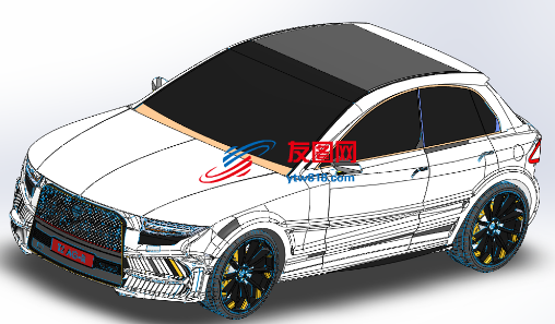 汽车轿车模型3D图纸 Solidworks设计