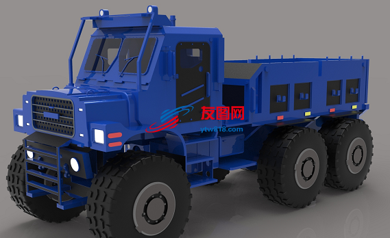 重型载货车简易模型3D图纸 STEP格式