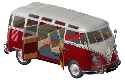 巴士公交车模型3D图纸 STP格式