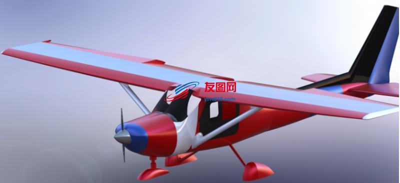 小型飞机造型3D图纸 Solidworks设计