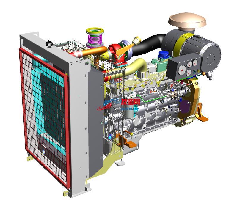 247KW柴油发动机模型3D图纸 IGS格式