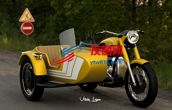 Ural Sidecar乌拉尔边三轮摩托车3D数模图纸 STEP格式