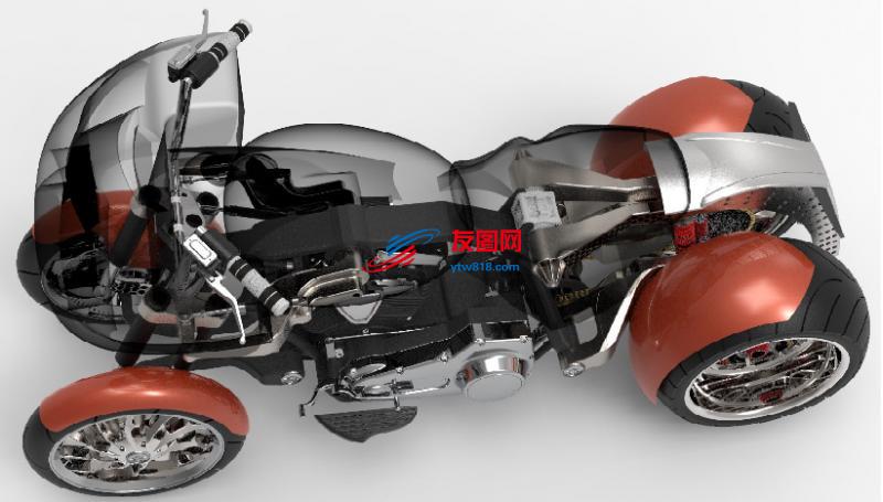 Four Glide四轮越野摩托车3D数模图纸 STP格式