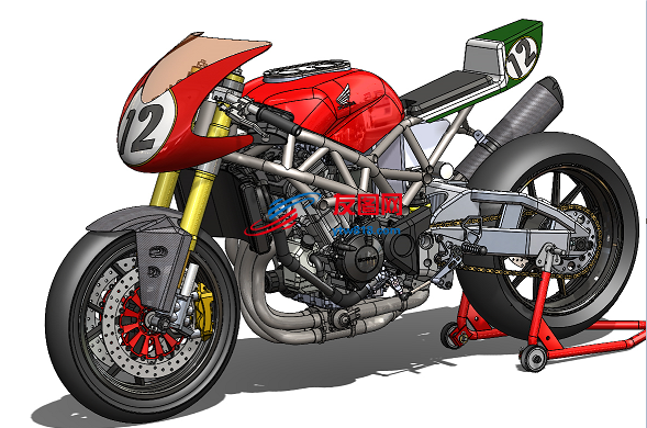 摩托车模型3D图纸 STEP x_t格式