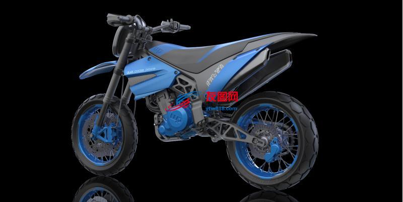 摩托车造型3D数模图纸 STP格式