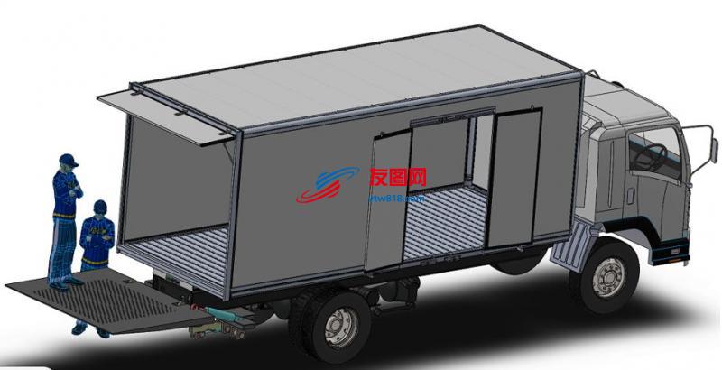 truck-body厢式货车模型3D图纸 STEP格式