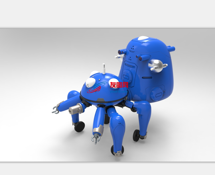 Tachikoma攻壳机动队机器人模型造型3D图纸 STP格式