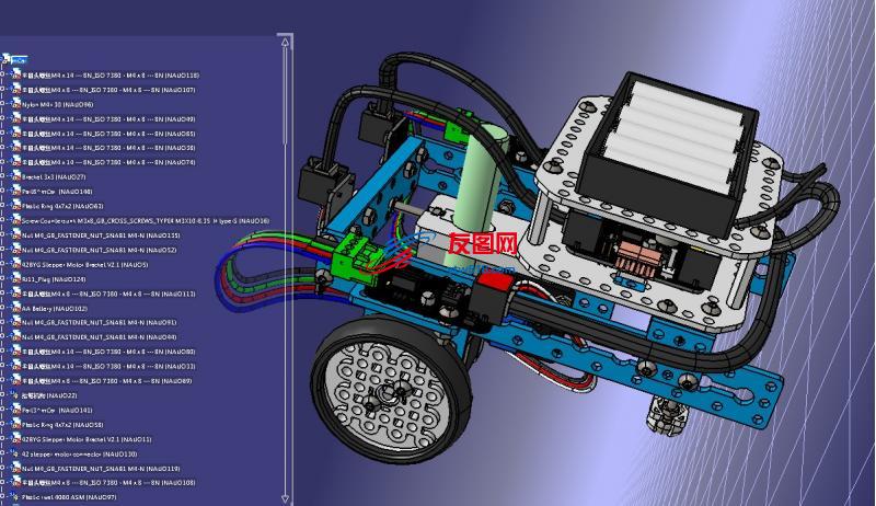 画图玩具小车机器人3D图纸 STEP格式