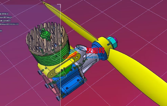 简易单缸发动机模型3D图纸 CATIA设计