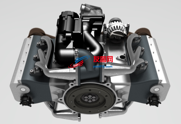 boxer engine 6缸对置气缸发动机3D模型