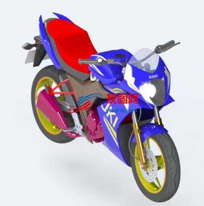 f摩托车造型3D图纸 STEP格式