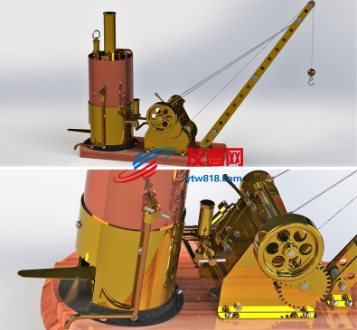 蒸汽起重机结构模型3D图纸 Solidworks设计