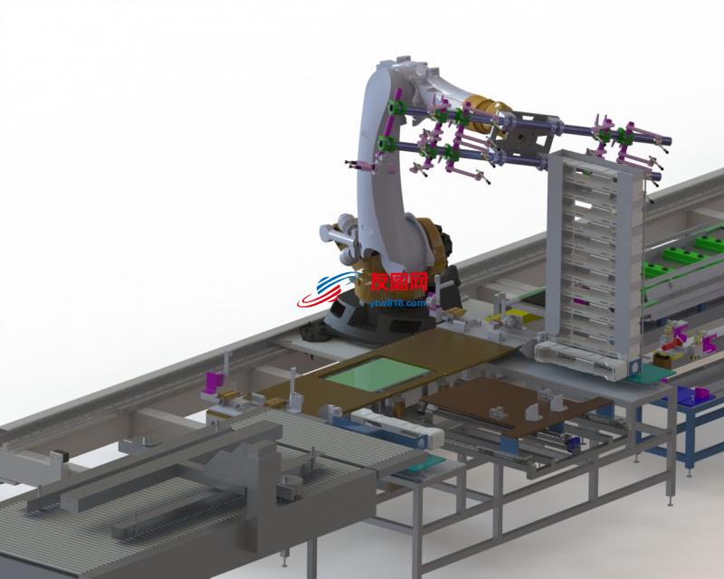 机器人操作的自动化生产线stp