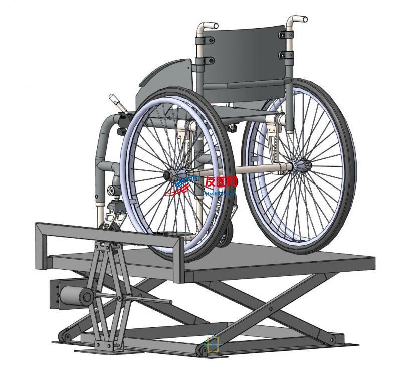 轮椅与升降机3D数模图纸 STP格式