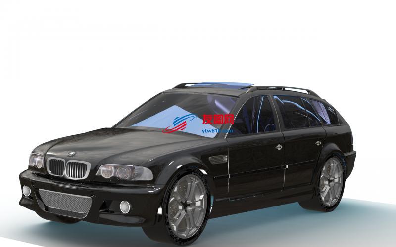 宝马E46轿车外壳造型3D模型 SolidWorks设计