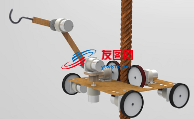 绳索升降小车爬绳机器人3D图纸 STEP格式