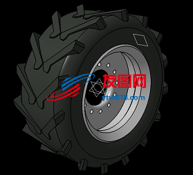 拖拉机轮毂轮胎模型3D图纸 CATIA设计