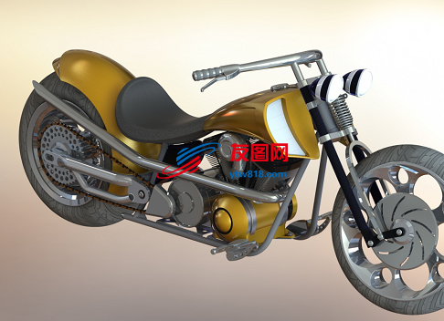 摩托车模型3D图纸 STEP格式