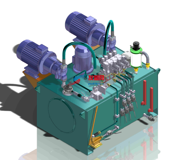 液压动力装置设备模型3D图纸 x_t格式