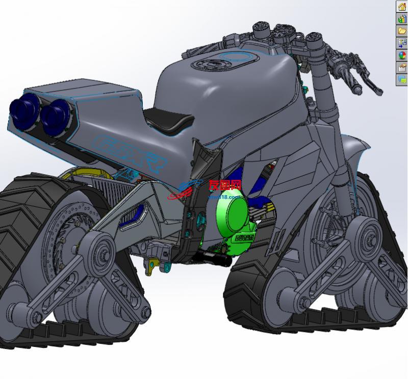 概念雪地摩托车设计三维图纸（通用格式）