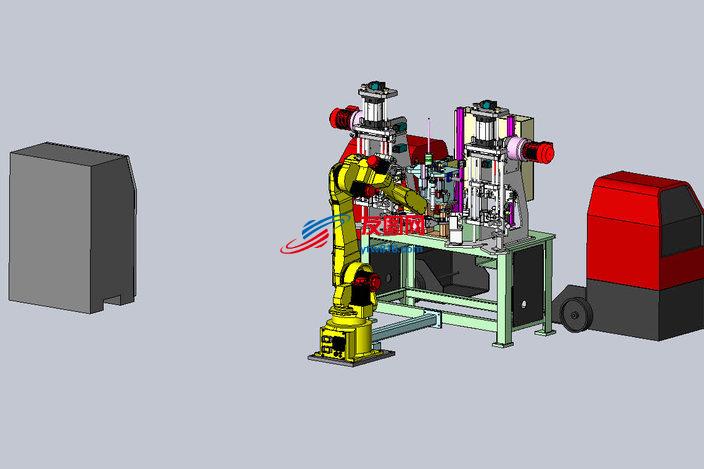 机器人焊接+检测设备STP