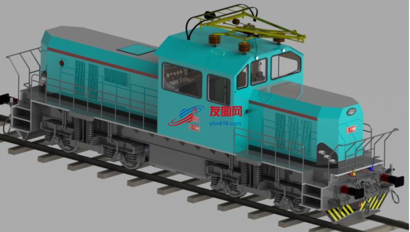 电力机车火车模型3D图纸 Solidworks设计