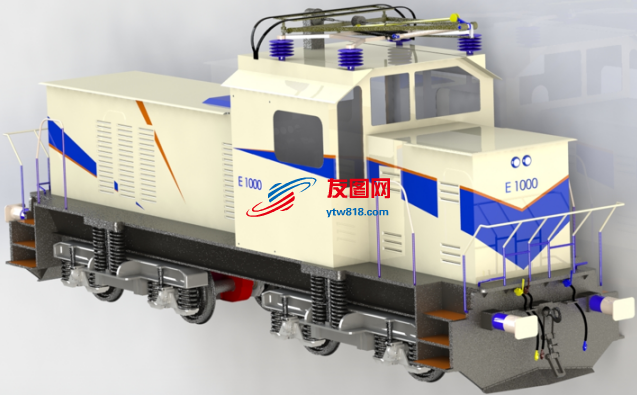 机车火车头模型3D图纸 Solidworks设计