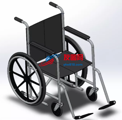 轮椅简易模型3D图纸 Solidworks设计