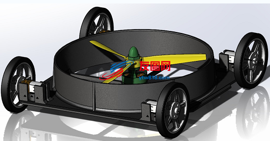 螺旋桨推力的爬墙机器人造型3D图纸 Solidworks设计