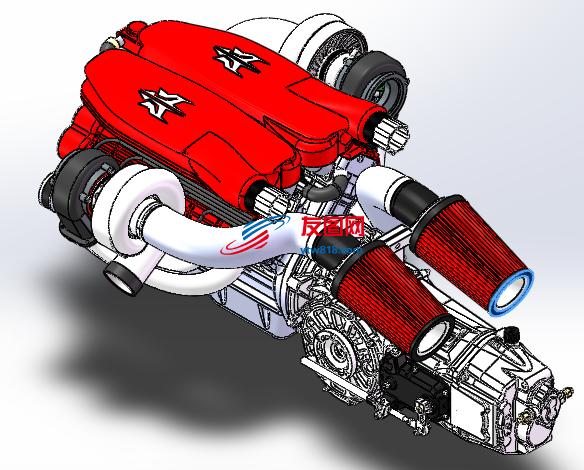 V12详解的发动机设计模型solidworks设计