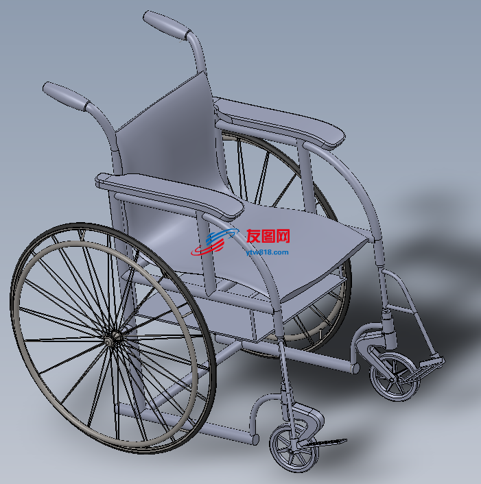 轮椅模型 solidworks格式 另含stp格式