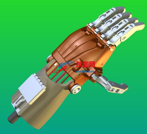 上肢假肢机械手掌3D数模图纸 INVENTOR设计 附IGS STL