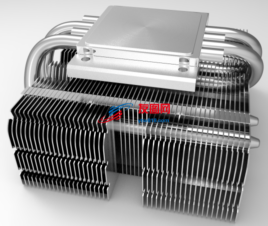 CPU散热器模型3D图纸 Solidworks设计