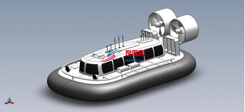 气垫船模型3D模型solidworks2012_sldprt
