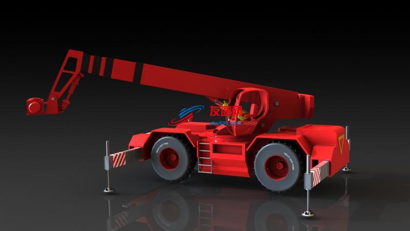 小型四轮吊车模型3D图纸 Solidworks设计