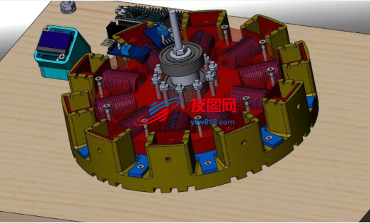 发电机演示结构3D图纸 Solidworks设计