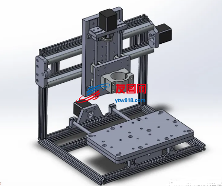 数控铝型材结构桌面铣床3D图纸 Solidworks设计