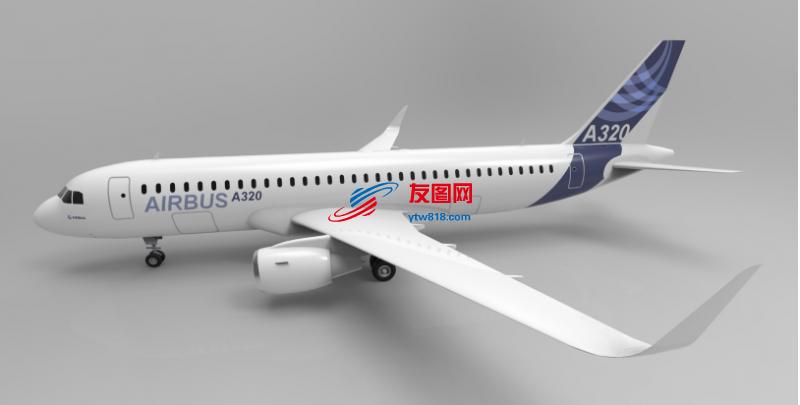 空客A320飞机3D建模图纸 IGS格式