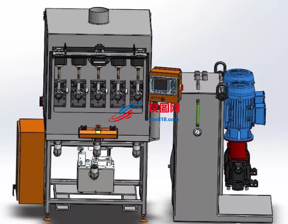双泵液压攻丝机3D数模图纸 Solidworks设计 附STEP
