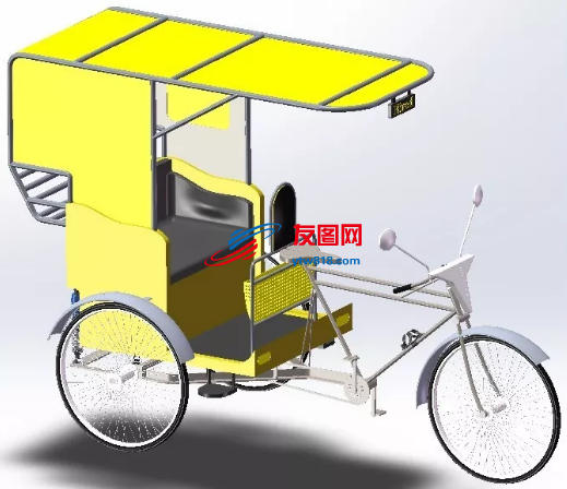 人力三轮车模型3D图纸 Solidworks设计