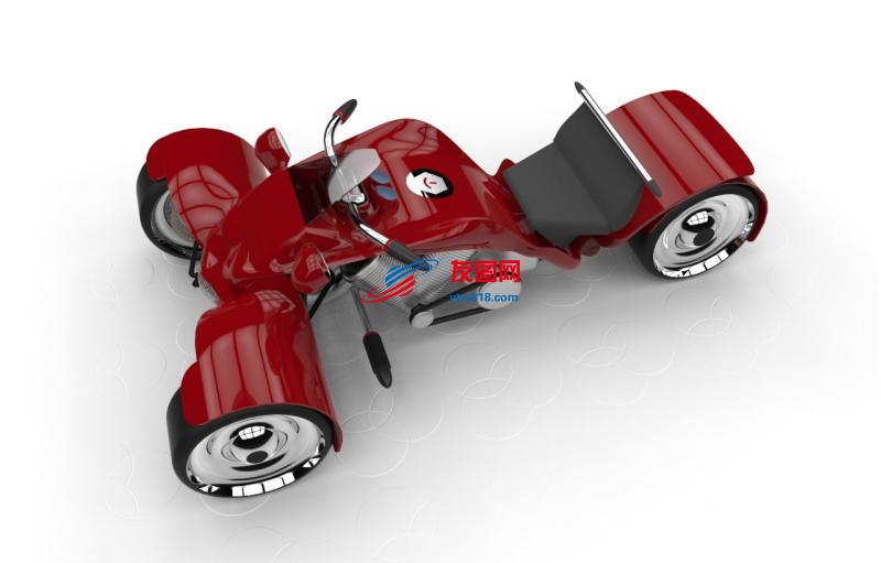英国三轮运动摩托车3D图纸
