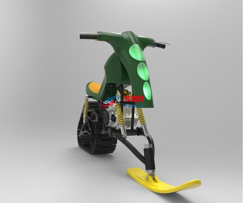 雪地摩托车3D图纸