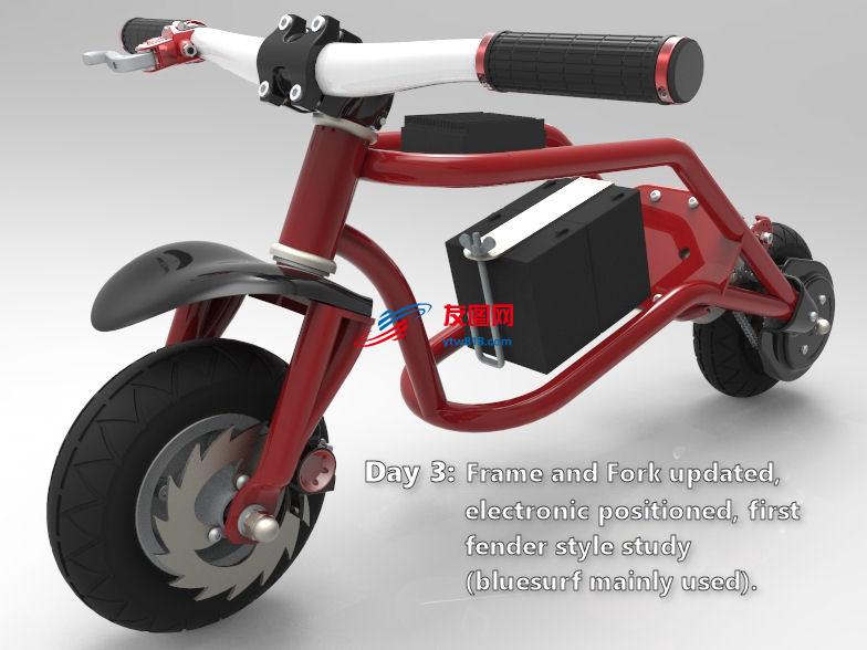 疯狂的电动自行车3D图纸